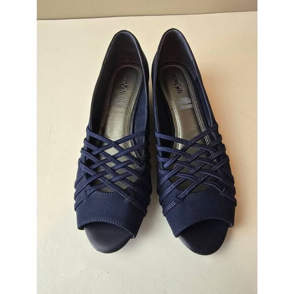 East 5th Grace Slip on Wedge Size 7.5 Navy - Picture 2 of 8